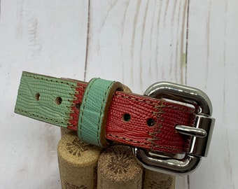 Upcycled Patchwork Leather Buckle Cuff