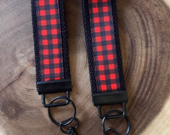 Buffalo Check Key Fob Wristlet