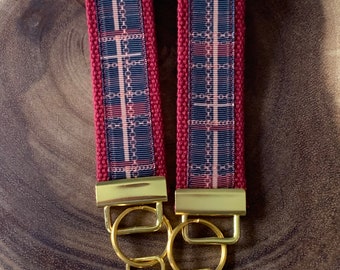 Plaid & Chain Key Fob Wristlet