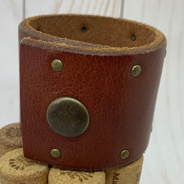 Upcycled Studded Leather Shawl Cuff