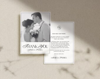 Biglietto di ringraziamento per matrimonio moderno - Modello stampabile su Canva