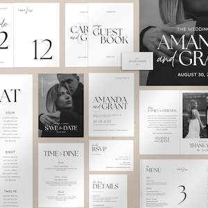 Minimal Wedding Bundle Template - Simple Wedding Day Canva Templates - Custom Wedding Suite - Digital Download - Gentle Promise