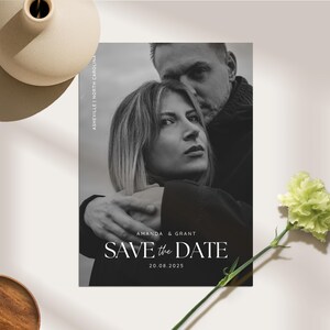 Minimale Save the Date Karte - Hochzeitsankündigung - Canva Vorlage - Digitaler Download - Bearbeitbare Save The Date Einladung - Sanftes Versprechen