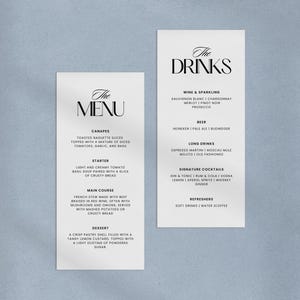 Elegant Wedding Menu Template: Modern Calligraphy, Editable Canva Template (Digital Download)