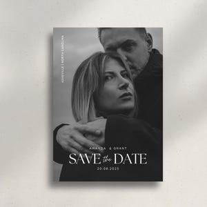 Minimal Save The Date Card - Wedding Announcement - Canva Template - Digital Download - Editable Save The Date Invite - Gentle Promise