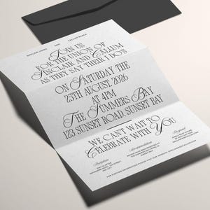 Timeless Trifold Wedding Invitation - Canva Template - Printable Wedding Invitation - Elegant Z-Fold Wedding Invitation - Digital Download
