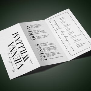 Timeless Trifold Wedding Invitation - Canva Template - Printable Wedding Invitation - Elegant Z-Fold Wedding Invitation - Folded Invitation