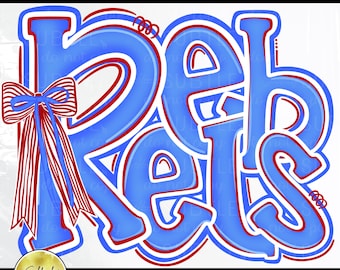 Rebels Light Blue Red White PNG, School Spirit Team Mascot Design (Digital Download)