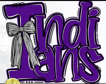 Indians Mascot PNG, Cheer Competition Bow Shirt Design (Digital Download)