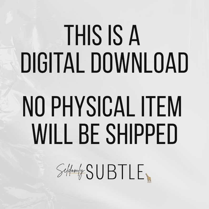 K&ouml;nnte beinhalten: Wei&szlig;er Hintergrund mit schwarzem Text: &bdquo;DIES IST EIN DIGITALER DOWNLOAD. ES WERDEN KEINE PHYSISCHEN ARTIKEL VERSENDET.&ldquo; Der Text ist fett und ohne Serifen. Die Worte &bdquo;Selfdomly SUBTLE&ldquo; sind kursiv geschrieben.