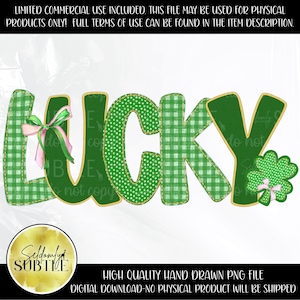 Fiocco Lucky Clover St Patrick Preppy Trendy Patch Style Design digitale PNG
