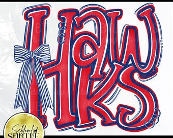 Hawks PNG, projekt maskotki szkolnej (pobranie cyfrowe)