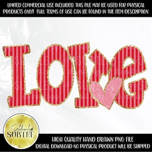 Liebe Gold Glitter Herz Preppy Trendy Valentine Patch Style PNG Digital Design