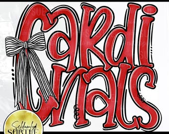 Cardinals Red Black White PNG, projekt maskotki drużyny szkolnej (pobieranie cyfrowe)
