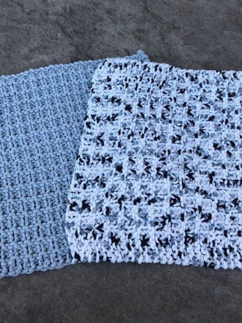 Gorgeous Set of 2 Hand Knit Wash Cloths/Spa Cloth/Facial Cloth/Dish Cloth image 4