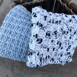 Gorgeous Set of 2 Hand Knit Wash Cloths/Spa Cloth/Facial Cloth/Dish Cloth image 1