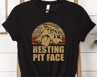 Camiseta con cara de pitbull en reposo, camiseta Paw Guard, camiseta Pitbull, regalo para amantes de los pitbull, regalo para amantes de los animales, camiseta para dueños de perros, camiseta para dueños de pitbull