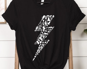 Wizard Sign Shirt, Head Sign T-Shirt, HP Fan Shirt, Wizard School Shirt, Bookish Shirt, Inspired Shirt, Wizard Scar Shirt, Movie Shirt