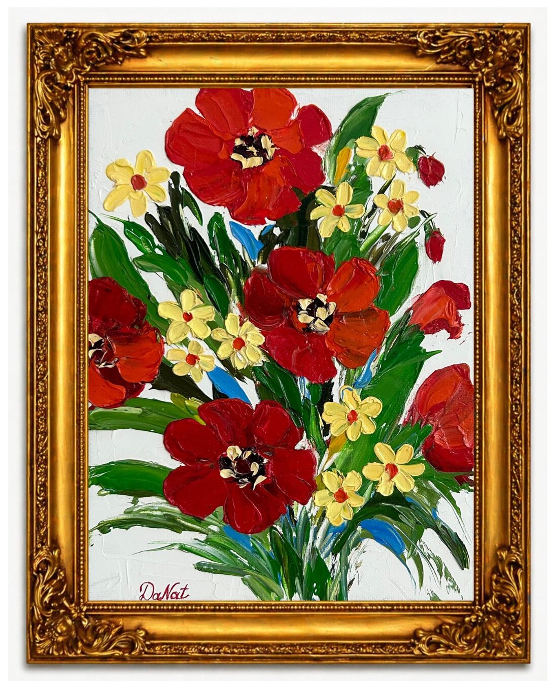 Original Poppy Oil Painting Impasto Flower Art - Etsy