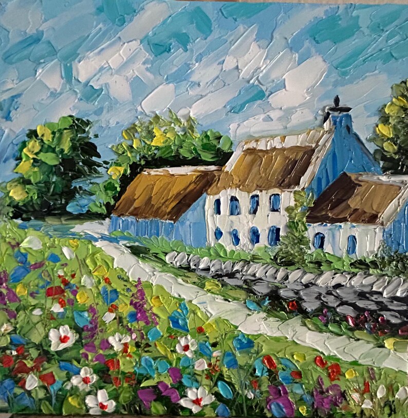 Painting Ireland Original Art Oil Landscape Impasto Textured Palette ...