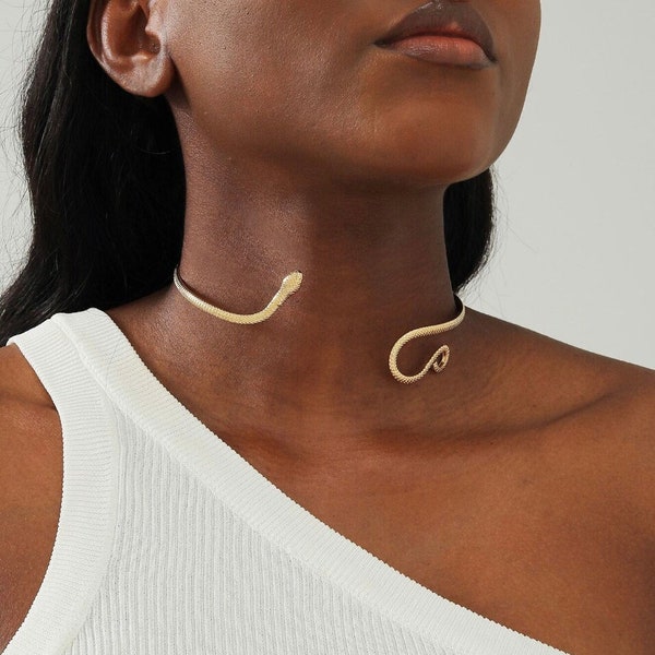Gold/Silver Choker, Snake Choker Necklace, Elegant and Unique Choker Collection Minimal Gold Choker, Minimal Silver Choker