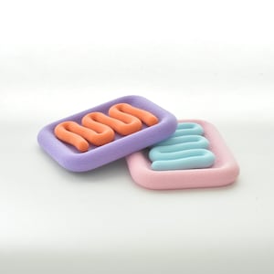 Customizable soap dish | 19 colors | Bathroom holder and drain made of biopolymer by 3D printing | dopamine decor
