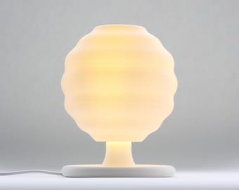 Lámpara blanca LAMPALA para C. Mushroom Lamp | Lámpara de mesita de noche minimalista, diseño limpio