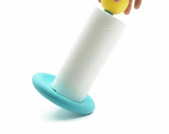 Porte essuie-tout disponible en 13 couleurs pour rouleau de 25 cm maximum et fabriqué en biopolymère  - Création BENGA Studio