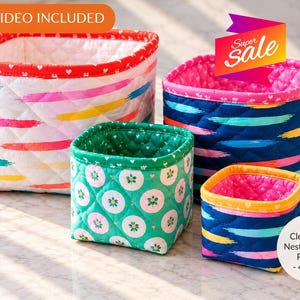 Clearwater Quilted Nesting Basket Sewing Pattern (PDF Download)