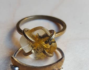 Dendritic Quartz Ring in Bronze // US size 8 // EU size 56 // Claw Setting