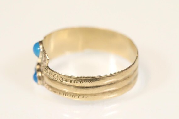 SOLD Antique Snake Ring Georgian 8ct Gold with Tu… - image 3