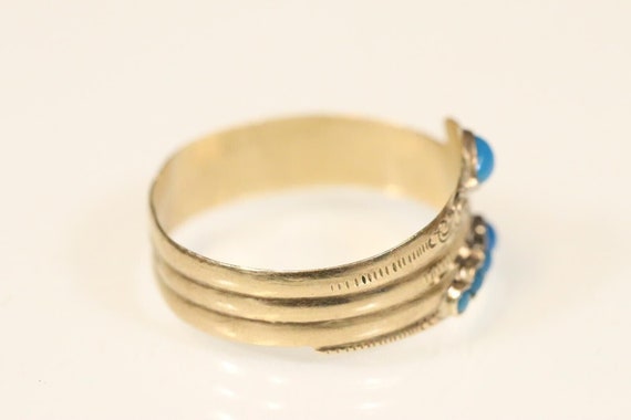 SOLD Antique Snake Ring Georgian 8ct Gold with Tu… - image 5