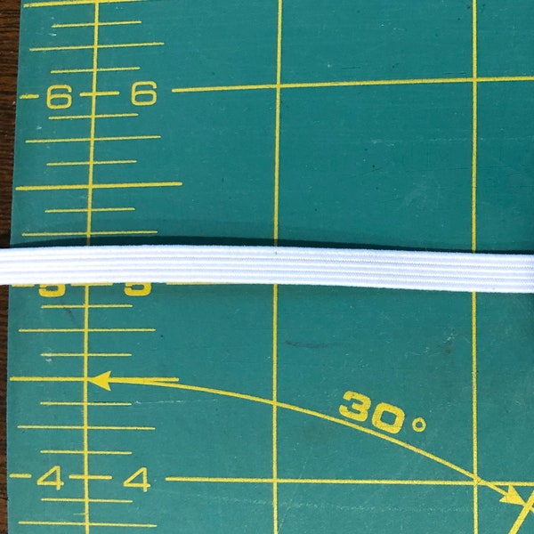 Free Ship- 5mm Wide - a little less than 1/4 inch White Braided Elastic - 6.00 Dollars For 10 Continuous Yards -Additional yardage available