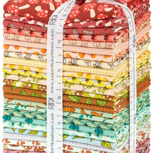 Elizabeth Hartman Rhonda Ruth Fox and Berry Season Leaves 3 pc Fat Quarter Bundle Robert Kaufman