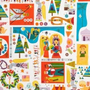 Newborn King - Cool Retro Christmas Fabric By Alexander Henry (7823 A) - One Yard - 12.95 Dollars