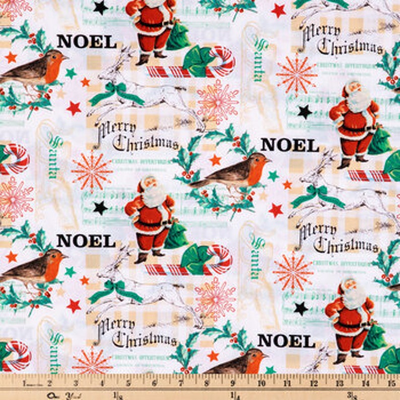 Santa Collage From Hobby Lobby 1 Yard 11.95 Dollars Etsy