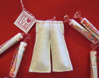 Favores de pantalones Smartie - Manualidad de fieltro - Archivo de patrón PDF - Ideal para San Valentín, golosinas en el aula, etc.