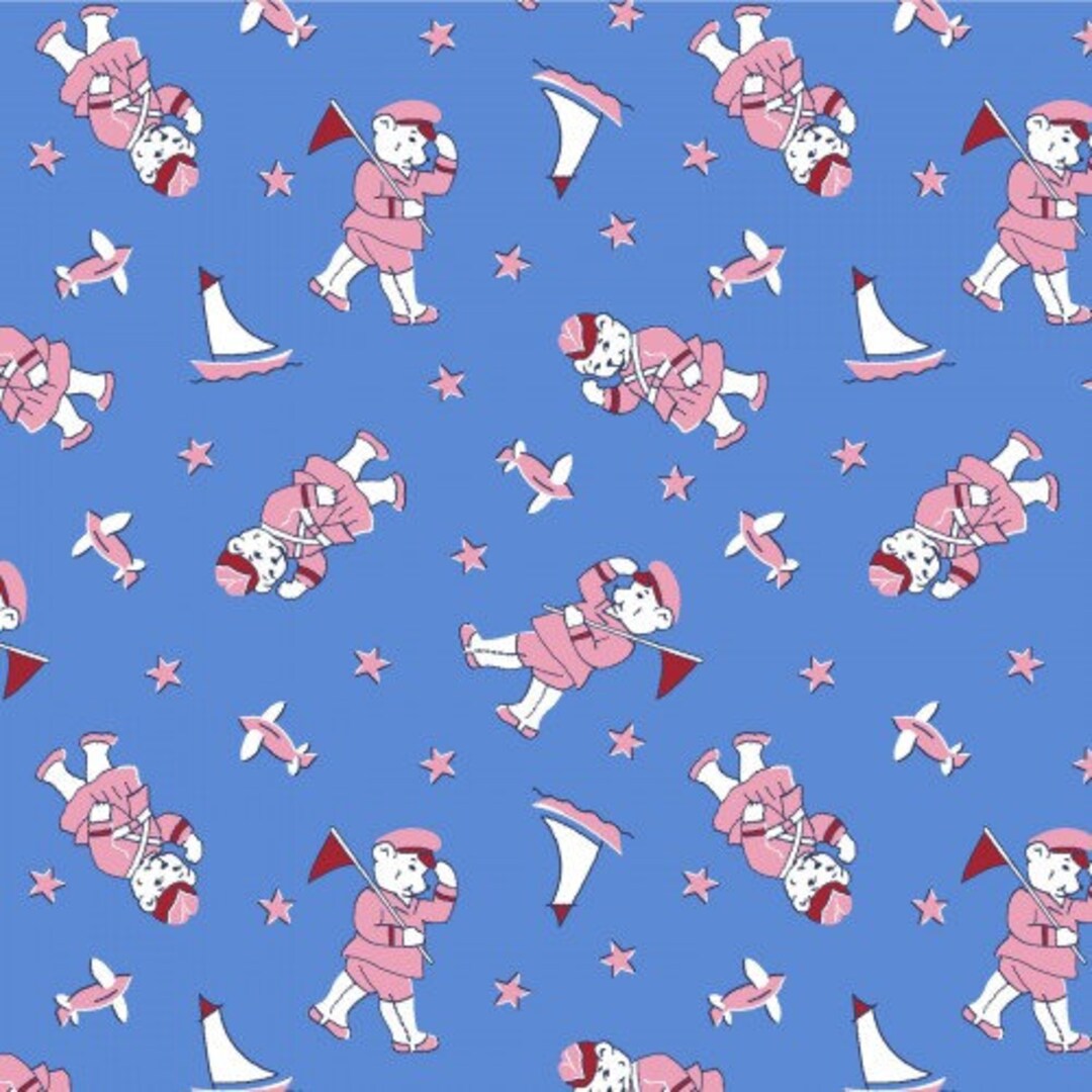 Toy Box Miniatures Fabric Washington Street Studio Bears 00131 One Yard