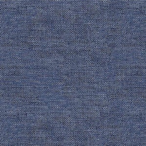 May include: A close-up of a textured, woven fabric in a deep indigo blue color. The weave is tight, creating a dense, solid appearance. The fabric has a slightly mottled effect, with variations in the blue hue.
