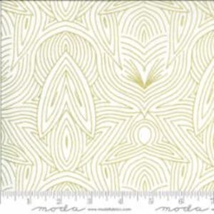 Dwell In Possibility - By Gingiber - Fabric For Moda - Ivory Gold Metallic (48316 33M) - 1 Yard - 11.50 Dollars