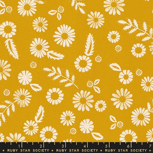 Golden Hour - Daisy - By Alexia Abegg Of Ruby Star Society Collaboration - For Moda - Goldenrod (RS4017 22) - 1 Yard - 11.95 Dollars