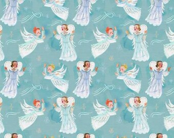Christmas Peace - Vintage Angels - From Paintbrush Studio - (FAB - 120-21401) - One Yard - 10.50 Dollars