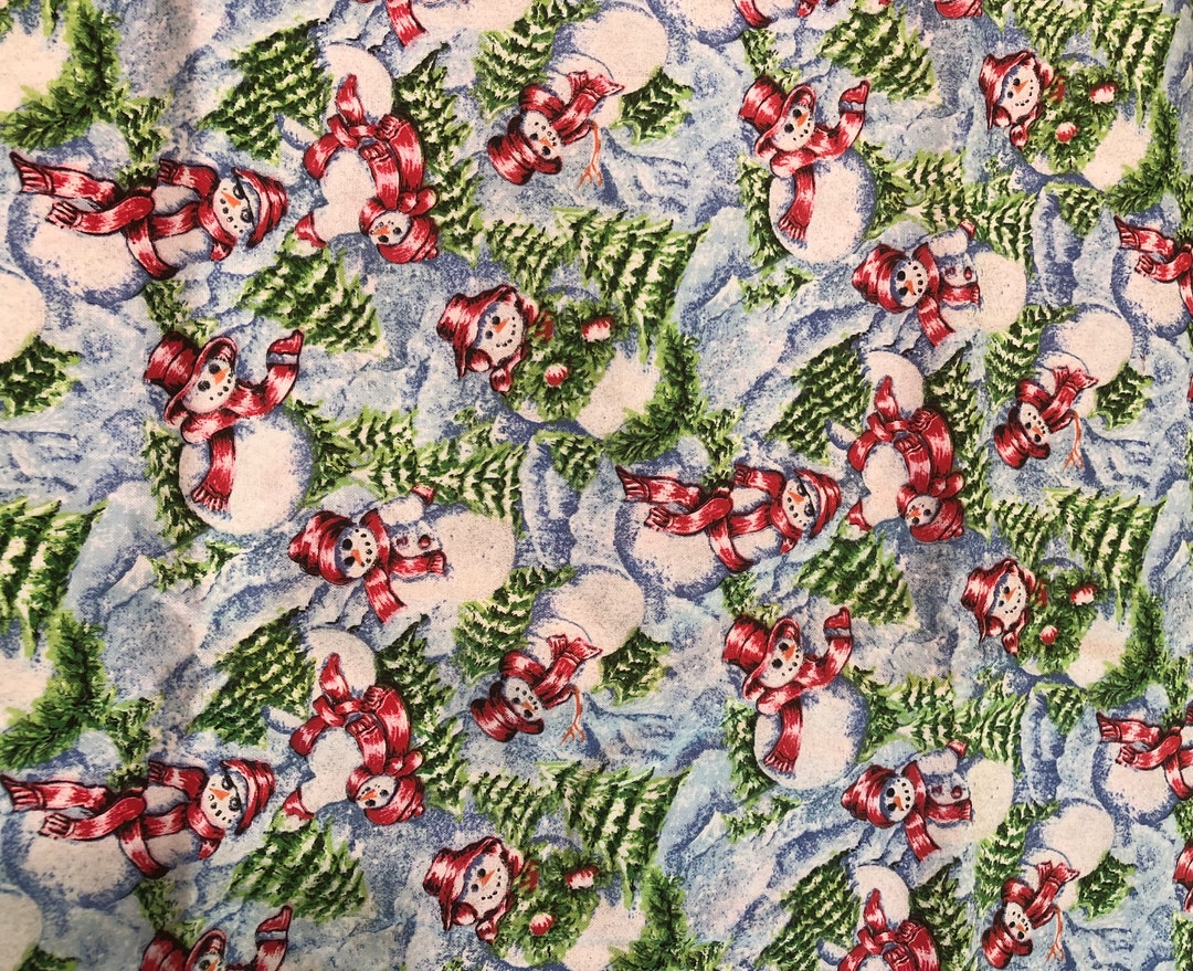 Crazy Snowmen Made Exclusively for Hobby Lobby 2 Pieces 4 3/4 Yards 25.
