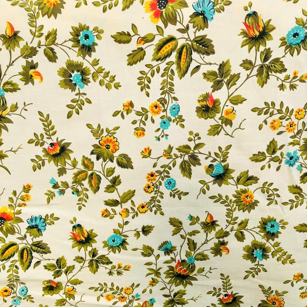 SALE - Colorful Floral - Handprint From Thomas Strahan - Home Dec (#82) - 1 Yard - 4.00 Dollars