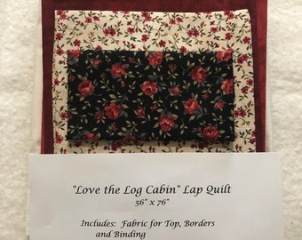 SALE - "Love The Log Cabin" Lap Quilt - From "Still Stripping" - By Eleanor Burns - 29.95 Dollars
