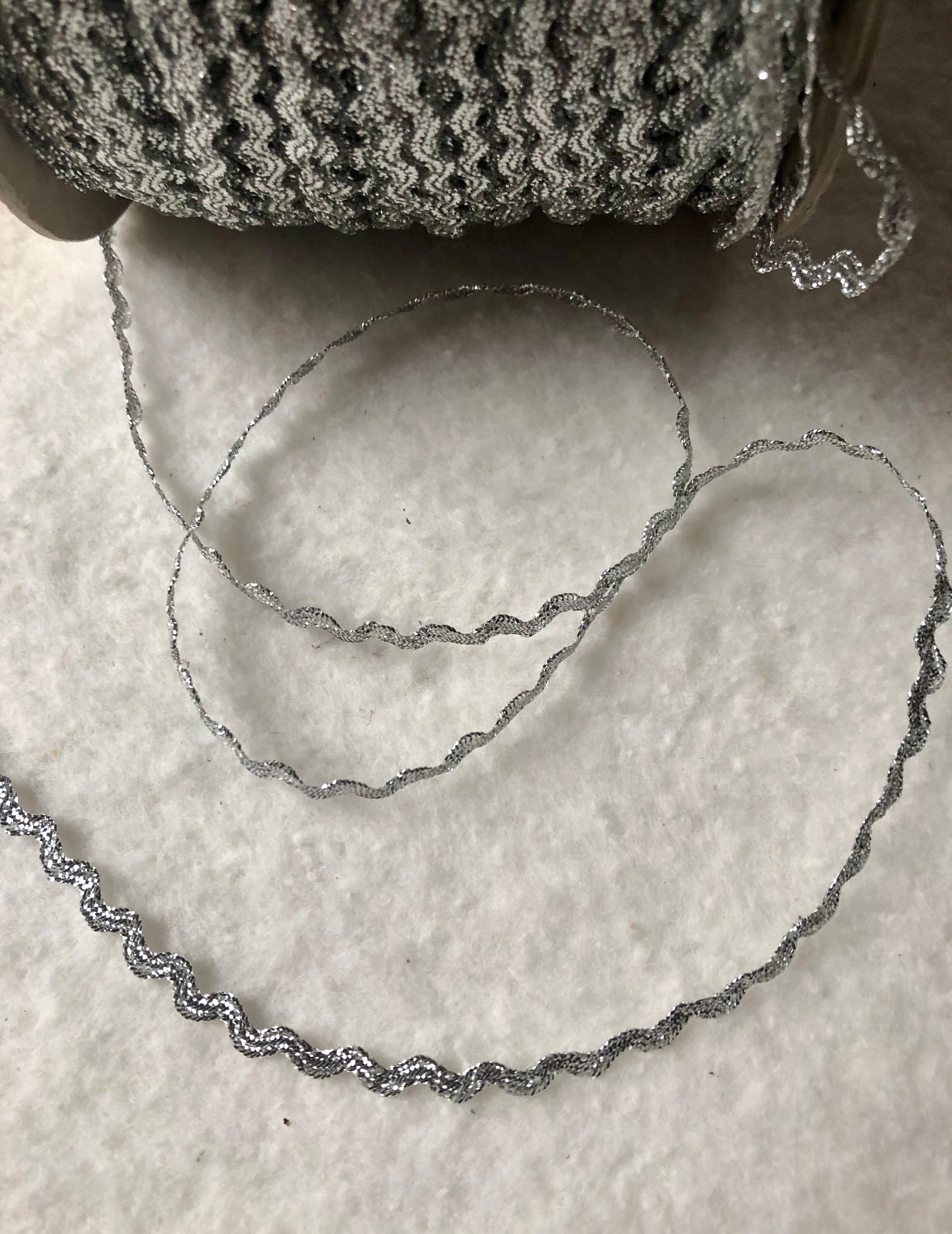 Synthetic Metallic Ric Rac - Silver - 1/4 Inch - 5 Yards - 8.00 Dollars ...