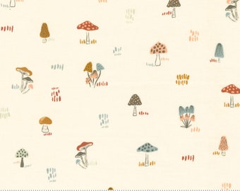 Woodland Wildflowers - By Fancy That Designs - For Moda Fabrics - Cream Mushrooms (45585 11) - One Yard - 10.50 Dollars