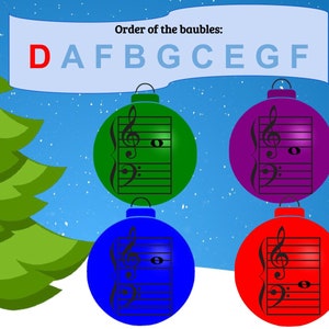 Music Theory - Christmas - Note naming game - Online lessons - Zoom lessons