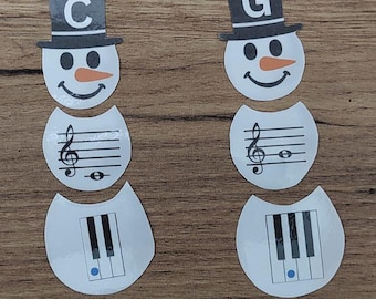 Bygg en snögubbe - Musikteori - Notrepetitionsspel - Flashcards - Solfege - Musiklektioner - Arbetsblad