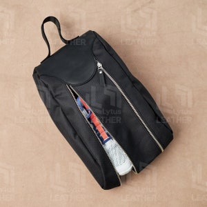 Canvas leather shoe bag, Custom shoe bag, Golf shoe bag personalized, Bowling shoe bag, Gym shoe bag, Football boots bag, Shoe travel bag